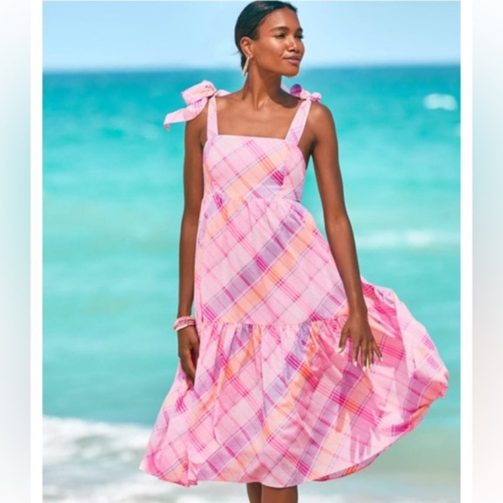 Anlee Cotton Midi Dress Size 6